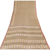 Sanskriti Vintage Sarees Cream Block Printed Pure Cotton Sari 5+yd Craft Fabric