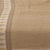 Sanskriti Vintage Sarees Cream Block Printed Pure Cotton Sari 5+yd Craft Fabric