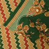 Sanskriti Vintage Sarees Green Indian 100% Pure Cotton Printed Sari 5+yd Fabric