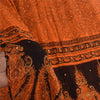 Sanskriti Vintage Sarees Orange Embroidered Printed Pure Cotton Sari 5+yd Fabric