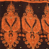 Sanskriti Vintage Sarees Orange Embroidered Printed Pure Cotton Sari 5+yd Fabric