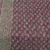 Sanskriti Vintage Sarees Purple Hand Block Printed Pure Cotton Sari 5+yd Fabric