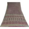 Sanskriti Vintage Sarees Purple Hand Block Printed Pure Cotton Sari 5+yd Fabric