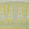 Sanskriti Vintage Sarees Ivory/Green Pure Cotton Printed Sari 5+yd Craft Fabric