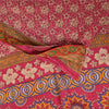 Sanskriti Vintage Sarees Indian Pink Pure Cotton Printed Sari 5+yd Craft Fabric