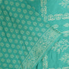 Sanskriti Vintage Sarees Sea-Green Block Printed Pure Cotton Sari 5+yd Fabric