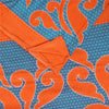 Sanskriti Vintage Sarees Blue/Orange Pure Cotton Printed Sari 5+yd Craft Fabric