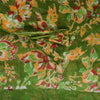 Sanskriti Vintage Sarees Indian Green Pure Cotton Printed Sari 5+yd Craft Fabric