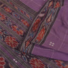 Sanskriti Vintage Sarees Purple Ikat Handwoven Odisha Pure Cotton Sari Fabric