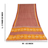 Sanskriti Vintage Sarees Red/Yellow Pure Cotton Printed Sari 5+yd Craft Fabri