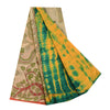 Sanskriti Vintage Sarees Pure Cotton Block Print Kalamkari/Tie-Dye Sari Fabric