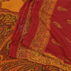 Sanskriti Vintage Sarees Yellow 100% Pure Cotton Printed Sari 5+yd Craft Fabric