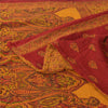 Sanskriti Vintage Sarees Yellow 100% Pure Cotton Printed Sari 5+yd Craft Fabric