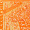 Sanskriti Vintage Sarees Orange 100% Pure Cotton Printed Sari 5+yd Craft Fabric