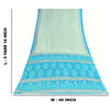 Sanskriti Vintage Sarees White/Blue Pure Cotton Printed Sari 5+yd Craft Fabric