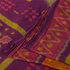 Sanskriti Vintage Sarees Saffron Pure Cotton Ikat Printed Sari 5+yd Craft Fabric