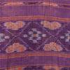 Sanskriti Vintage Sarees Purple PochampalyIkat Handwoven Pure Cotton Sari Fabric