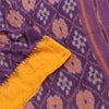 Sanskriti Vintage Sarees Purple PochampalyIkat Handwoven Pure Cotton Sari Fabric