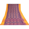 Sanskriti Vintage Sarees Purple PochampalyIkat Handwoven Pure Cotton Sari Fabric