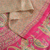 Sanskriti Vintage Sarees Print Pure Silk Quilting Felting Sari 5yd Craft Fabric