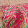 Sanskriti Vintage Sarees Print Pure Silk Quilting Felting Sari 5yd Craft Fabric