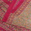 Sanskriti Vintage Sarees Print Pure Silk Quilting Felting Sari 5yd Craft Fabric