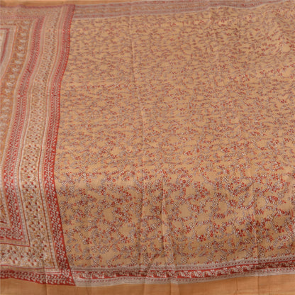 Sanskriti Vintage Sarees Pure Silk  Quilting Felting Craft Fabric Printed Sari