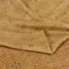 Sanskriti Vintage Sarees Shades of Cream Printed Pure Silk Sari 6yd Craft Fabric