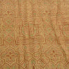 Sanskriti Vintage Sarees Shades of Cream Printed Pure Silk Sari 6yd Craft Fabric