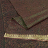 Sanskriti Vintage Sarees Green Pure Silk Printed Woven Border Sari Craft Fabric