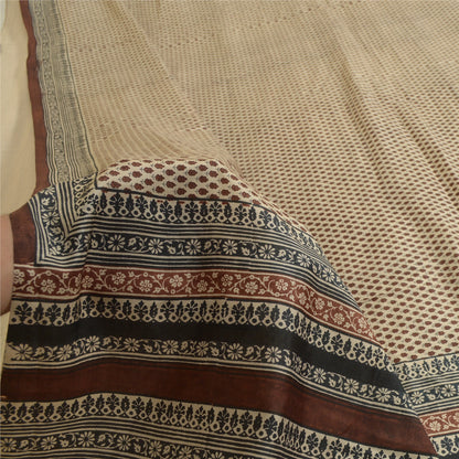 Sanskriti Vintage Sarees Quilting Felting Craft Fabric BlockPrint Pure Silk Sari