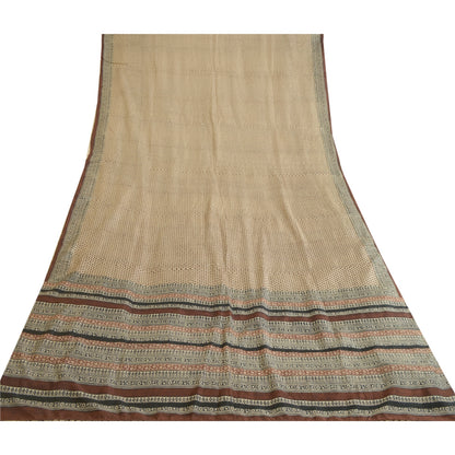 Sanskriti Vintage Sarees Quilting Felting Craft Fabric BlockPrint Pure Silk Sari