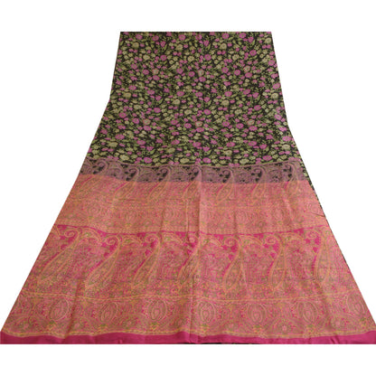 Sanskriti Vintage Sarees Quilting Felting Craft Fabric 100% Pure Silk Print Sari