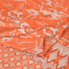 Sanskriti Vintage Sarees Orange Animal Printed 100% Pure Silk Sari Craft Fabric