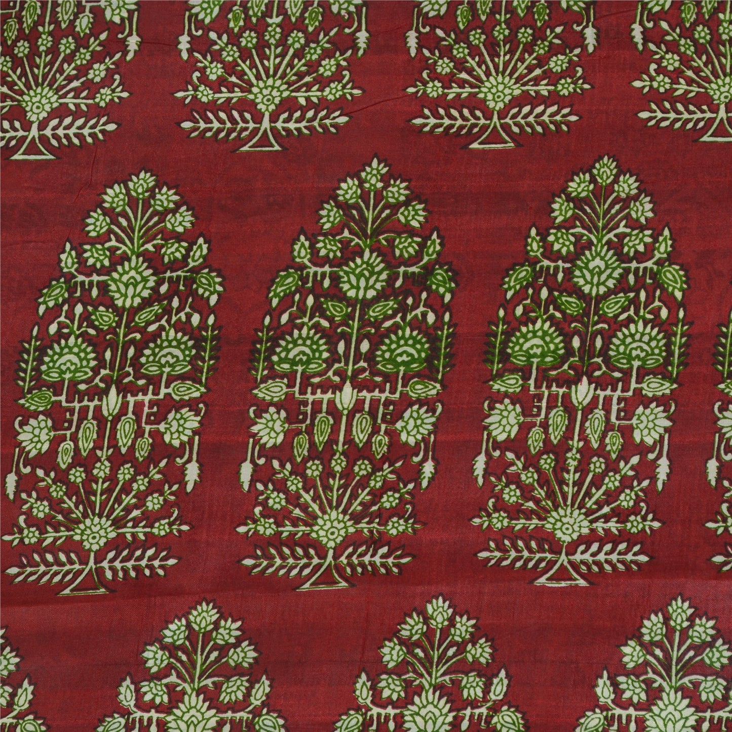 Sanskriti Vintage Sarees  5yd Quilting Felting Craft Fabric Pure Silk Print Sari