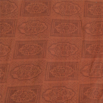 Sanskriti Vintage Brown Sarees 100% Pure Silk Printed Sari Craft 5 Yard Fabric