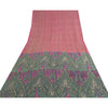 Sanskriti Vintage Pink/Green Sarees 100% Pure Silk Printed Sari 5yd Craft Fabric