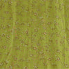 Sanskriti Vintage Sarees Green Printed Woven Border Pure Silk Sari Craft Fabric