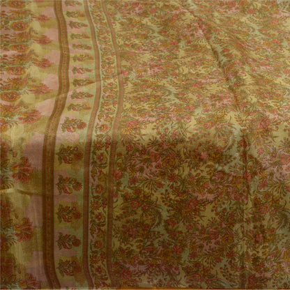 Sanskriti Vintage Sarees Pure Silk Craft Fabric Printed Sari