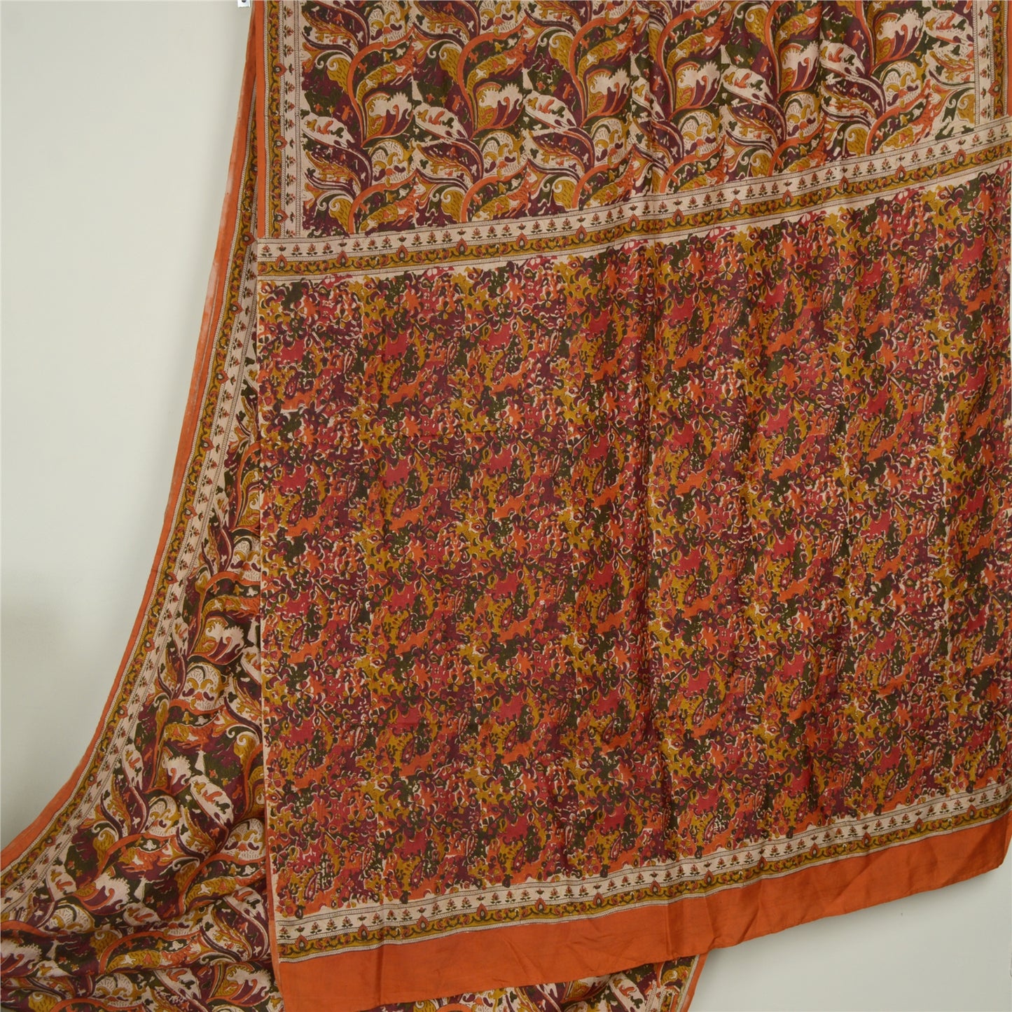 Sanskriti Vintage Sarees From India Multi Pure Silk Printed Sari Craft Fabric