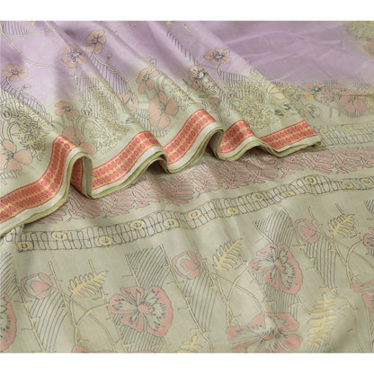 Sanskriti Vintage Sarees Pure Silk Quilting Felting Craft Fabric Printed Sari