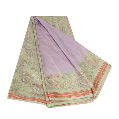 Sanskriti Vintage Sarees Pure Silk Quilting Felting Craft Fabric Printed Sari