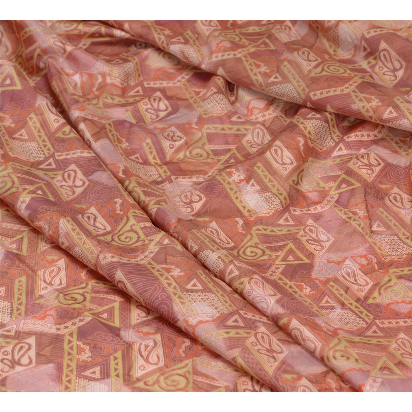 Sanskriti Vintage Sarees Pure Silk Quilting Felting Craft Fabric Printed Sari