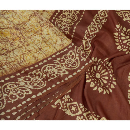 Sanskriti Vintage Sarees Quilting Felting Craft Fabric Batik 100% Pure Silk Sari