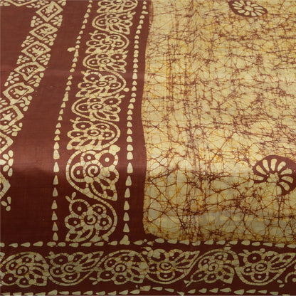 Sanskriti Vintage Sarees Quilting Felting Craft Fabric Batik 100% Pure Silk Sari