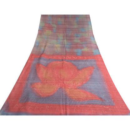 Sanskriti Vintage Sarees Pure Silk Quilting Felting Craft Fabric Printed Sari