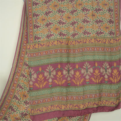 Sanskriti Vintage Sarees Pure Silk Quilting Felting Craft Fabric Printed Sari