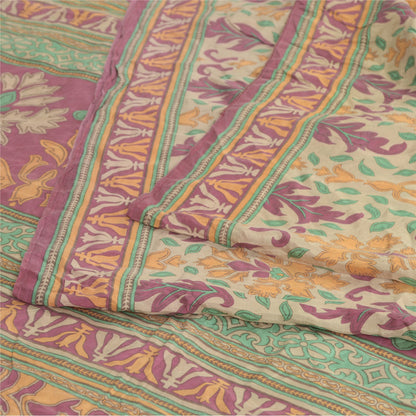 Sanskriti Vintage Sarees Pure Silk Quilting Felting Craft Fabric Printed Sari