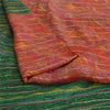 Sanskriti Vintage Sarees Indian Red 100% Pure Silk Printed Sari 5yd Craft Fabric