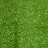 Sanskriti Vintage Sarees Green/Blue 100% Pure Silk Printed Sari 5yd Craft Fabric